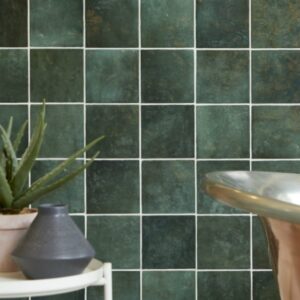 Lagoon Green Gloss Billowy Zellige Look Ceramic Tile