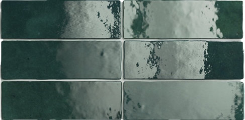 Lagoon Green Gloss Billowy Zellige Look Ceramic Tile