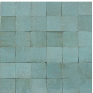 Aqua Blue Gloss Handmade Moroccan Zellige Sculpt