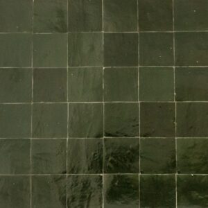 Army Green Gloss Handmade Moroccan Zellige Sculpt