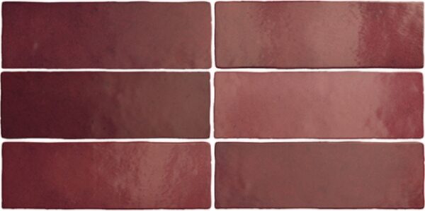 Wine Red Matt Zellige Billowy Look Subway Tile