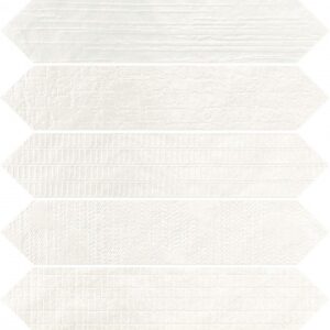 White Decor Gloss Crackle Elongated Hex