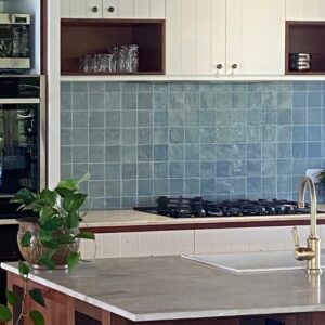 Sky-blue Gloss Zellige Style Mediterranean Tile