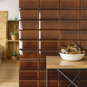 Old-chocolate Gloss Bevel Subway Traditional