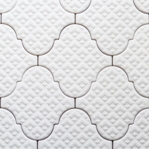 Snow-white Chevron Pattern Gloss Lampshade