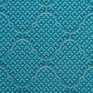 Aqua Chevron Pattern Gloss Lampshade