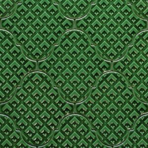 Bottle-green Chevron Pattern Gloss Lampshade