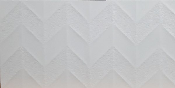 White Matt Chevron Pattern Ceramic Tile