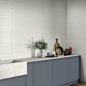 White Matt Abstract3d Pressmetal Style Tile