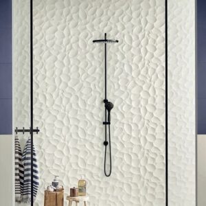 White Matt Crater Abstract3d Pressmetal Style Tile