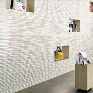 White Matt Abstract3d Pressmetal Style Tile