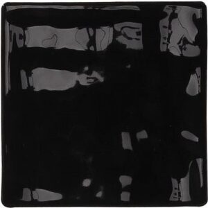 Raven-black Gloss Austere Handmade Look Tile
