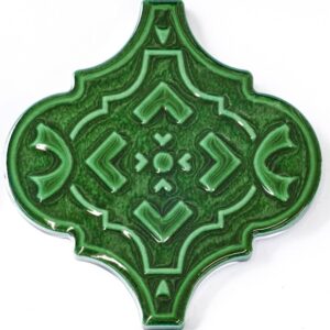 Bottle-green Pattern Gloss Lampshade