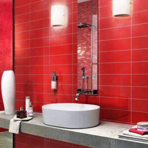 Red Gloss Subway Ceramic Tile