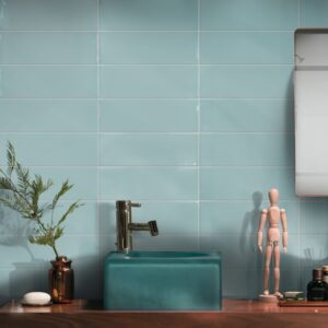 Light Blue Gloss Subway Ceramic Tile