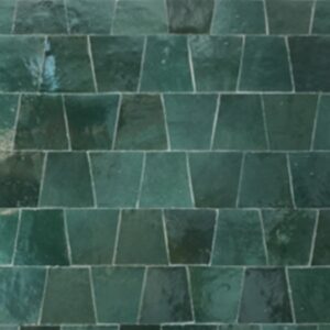 Green Gloss Handmade Trapezoid Moroccan Zellige Sculpt
