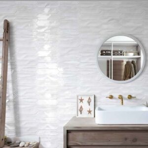 White Gloss Elongated Hex Tile
