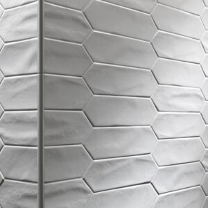 White Matt Elongated Hex Tile