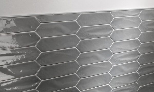 Mid Grey Gloss Elongated Hex Tile