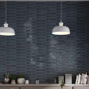 Blue Gloss Elongated Hex Tile