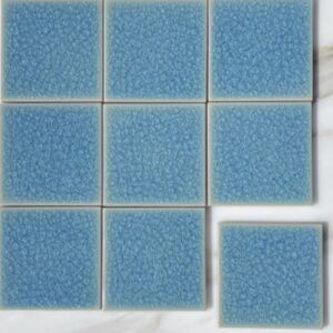 Sky Blue Gloss Crackle Pool Safe Tile