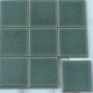 Mid Green Gloss Crackle Pool Safe Tile