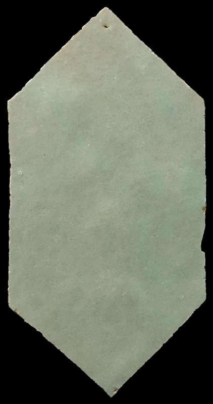 Green Long Hex Gloss Handmade Moroccan Zellige