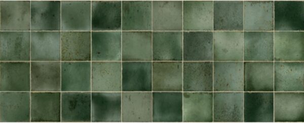Mid Green Mix Gloss Square Tile