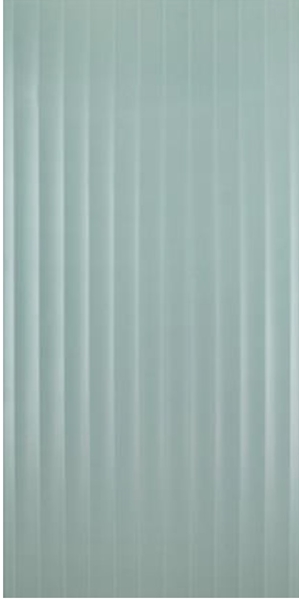 Green Fluted Satin Finish Ceramic Tile