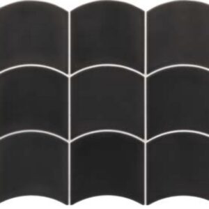 Black Gloss Scale Shape Wall Tile