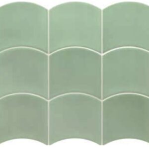 Green Gloss Scale Shape Wall Tile