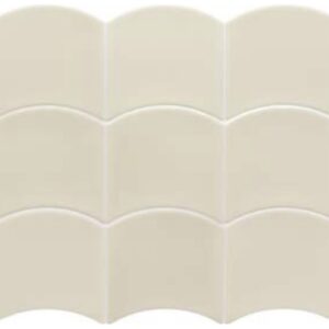 Cream Gloss Scale Shape Wall Tile