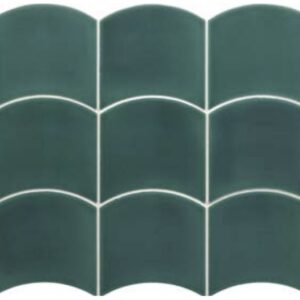 Grass Green Gloss Scale Shape Wall Tile