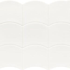 White Gloss Scale Shape Wall Tile