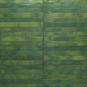 Green Gloss Elongated Brick Shape Tile