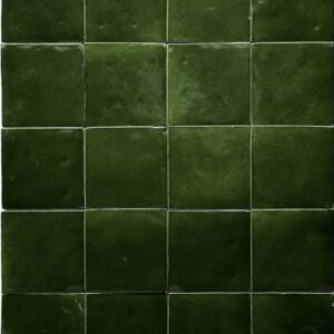Dark Green Gloss Handmade Moroccan Style Zellige Sculpt
