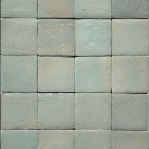 Soft Green Blue Gloss Handmade Moroccan Style Zellige Sculpt