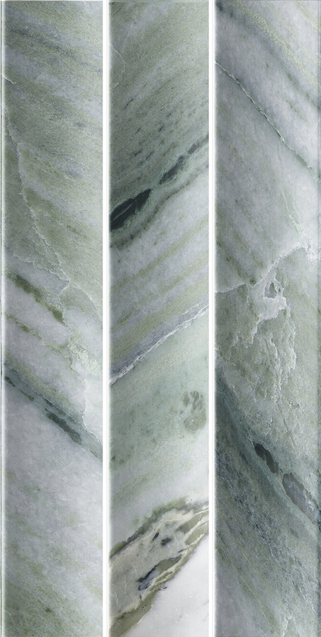 Green Marble Look Matt Fluted Tile