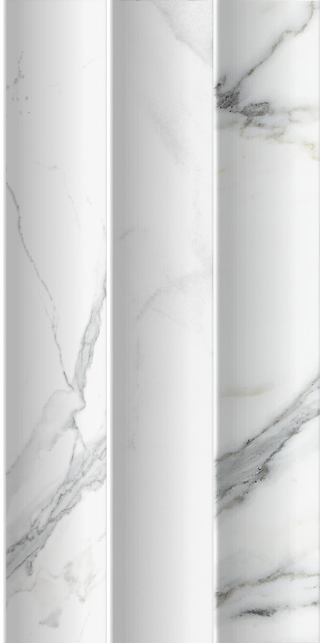 Statuario Marble Look Matt Fluted