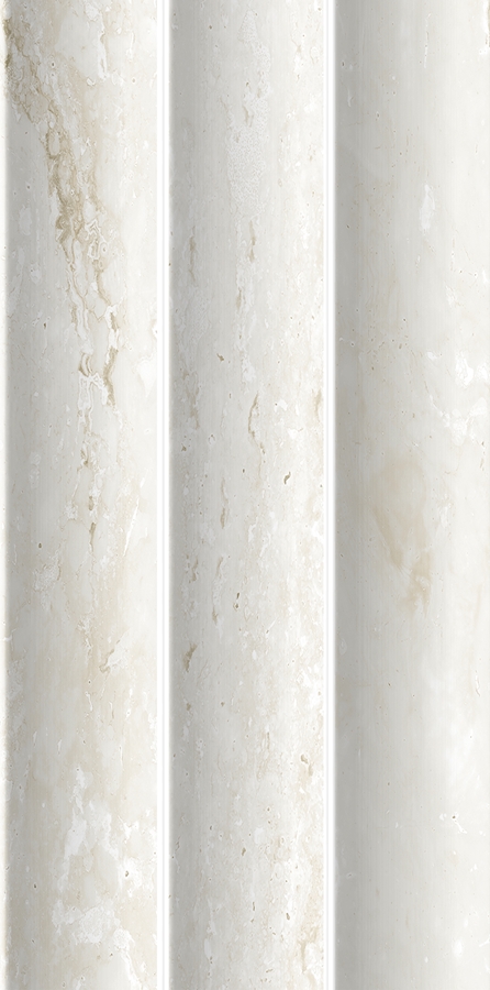 Travertine Marble Look Matt Fluted Tile