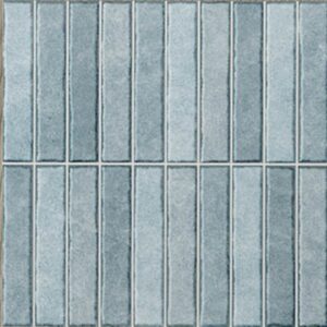 Dolphin Blue Gloss Riva Finger Look Tile (150x25mm)