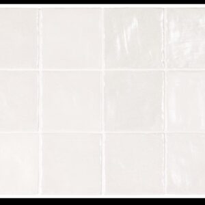 White Pearlescence Ceramic Zellige Style Tile