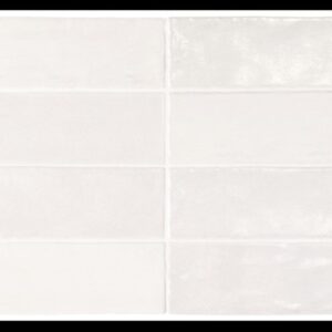 White Pearlescence Ceramic Zellige Style Tile