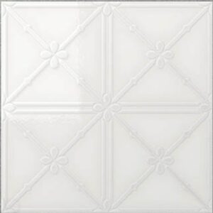 Jasmine White Gloss Carina Emporio Pressmetal Look Tile