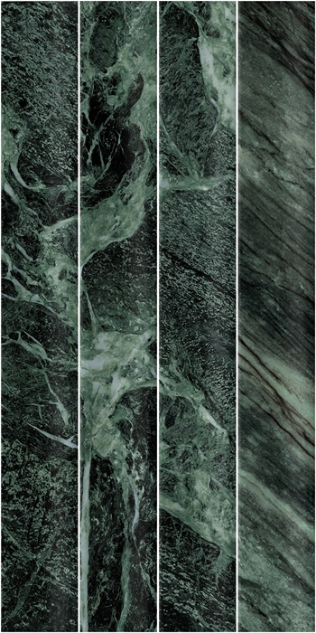 Green Satin Marble Look Concave Subway Tile