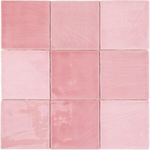 Pink Uneven Finish Gloss Tile