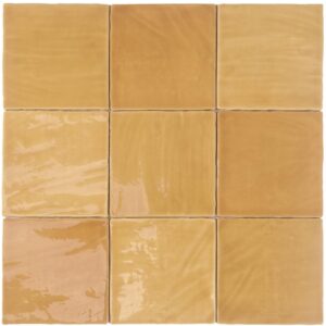 Honey Yellow Uneven Finish Gloss Tile