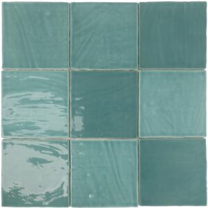 Green Uneven Finish Gloss Tile