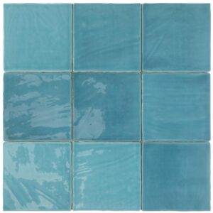 Blue Green Uneven Finish Gloss Tile