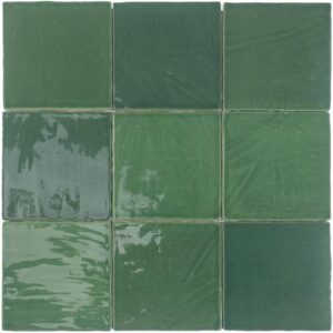 Dark Green Uneven Finish Gloss Tile
